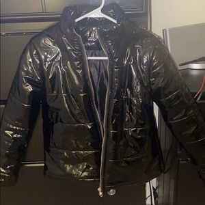 black reflective coat